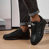 Leder Herren Weiße Sneakers Atmungsaktive Skateboardschuhe Herren Outdoor Walking Laufschuhe Paar Freizeitschuhe Größe 36-45 - Schwarz / 40