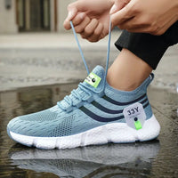 Herren Casual Sportschuhe Atmungsaktive Leichte Turnschuhe Outdoor Mesh Schwarz Laufschuhe Athletisch Jogging Tenis Wanderschuhe  - Blau / 43