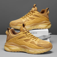 YRZL Sportschuhe für Herren, leichte Laufschuhe, atmungsaktive Mesh-Sneaker, rutschfest, bequem, für den Außenbereich  - Gelb / 39