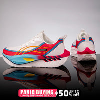Bequeme, sportliche, rutschfeste Herren-Sneakers, Laufschuhe aus Carbon-Board, Spezial-Marathon, Sport, atmungsaktiv, leicht  - 33 / WeißRot