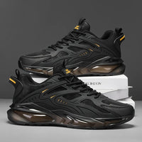 YRZL Sportschuhe für Herren, leichte Laufschuhe, atmungsaktive Mesh-Sneaker, rutschfest, bequem, für den Außenbereich  - Schwarz / 39