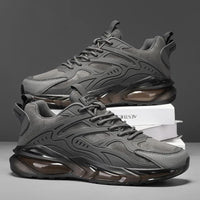 YRZL Sportschuhe für Herren, leichte Laufschuhe, atmungsaktive Mesh-Sneaker, rutschfest, bequem, für den Außenbereich  - grau / 43